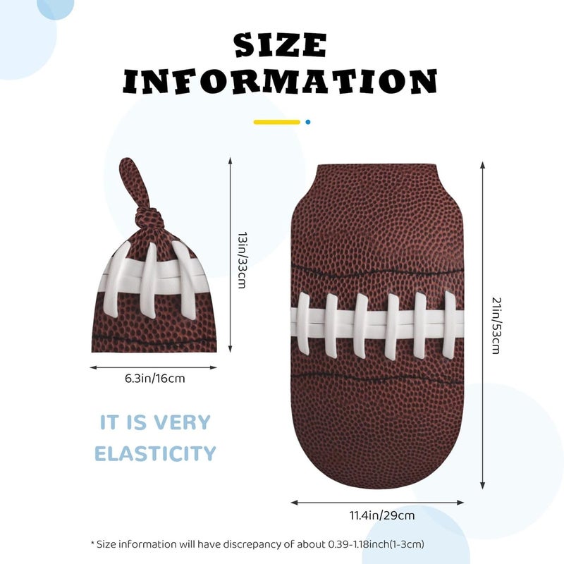 Figtihw Football Swaddle Blankets Newborn Receiving Blanket Baby Swaddle Wrap Soft Sleeping Sack for Baby Girls Boys - Image 5